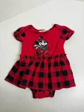 Disney Walt Disney World Minnie Mouse Christmas Winter Dress Size 12 Months